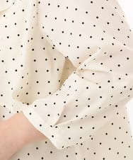 OLBED18099 eur3(エウルキューブ) 【大きいサイズ】ドットプリントフレアブラウス アイボリー