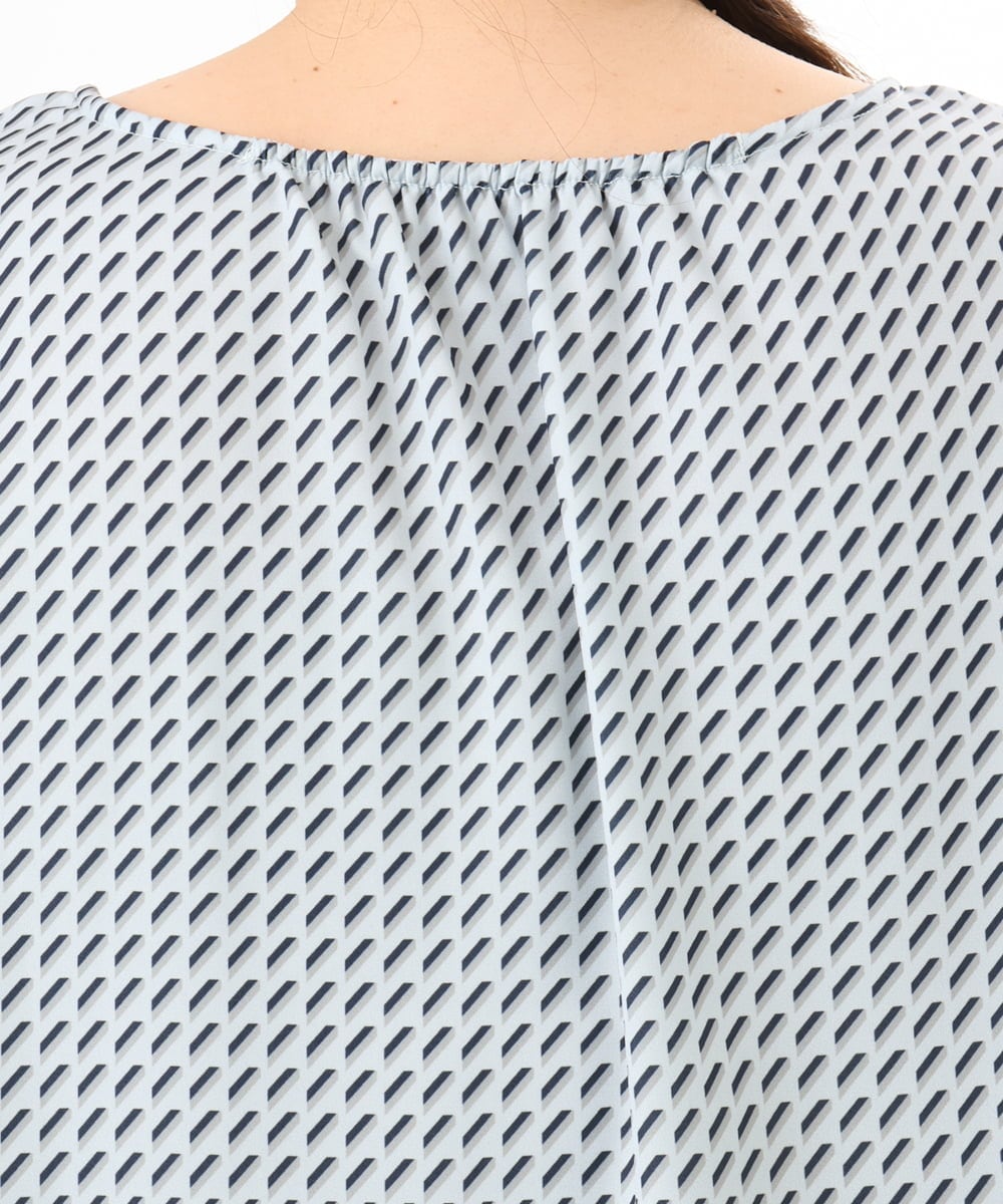 OLBED19089 eur3(エウルキューブ) 【大きいサイズ/11号サイズあり】ギャザーブラウス ライトブルー