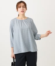 OLBED19089 eur3(エウルキューブ) 【大きいサイズ/11号サイズあり】ギャザーブラウス ライトブルー