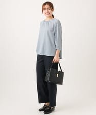 OLBED19089 eur3(エウルキューブ) 【大きいサイズ/11号サイズあり】ギャザーブラウス ライトブルー