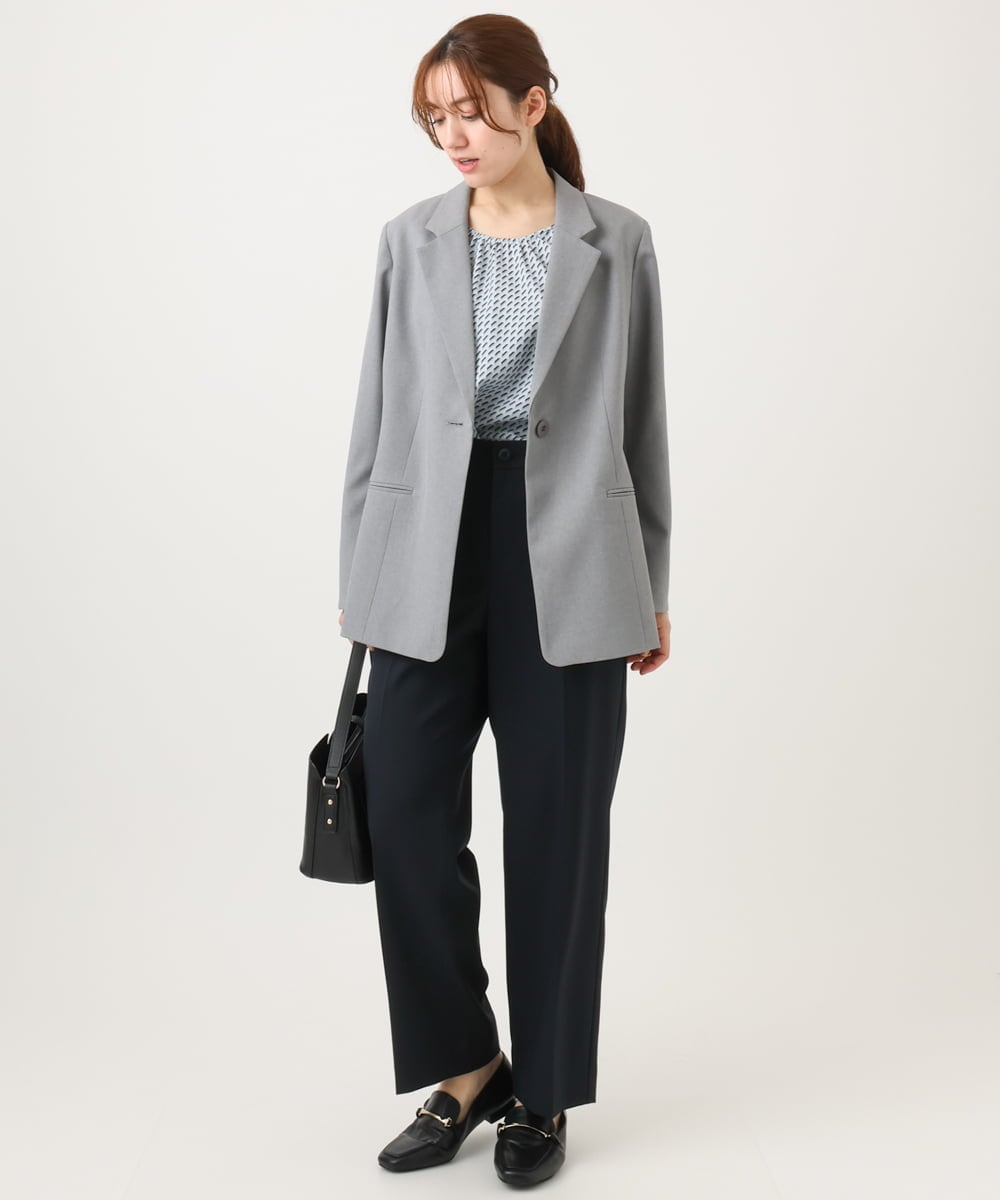 OLBED19089 eur3(エウルキューブ) 【大きいサイズ/11号サイズあり】ギャザーブラウス ライトブルー