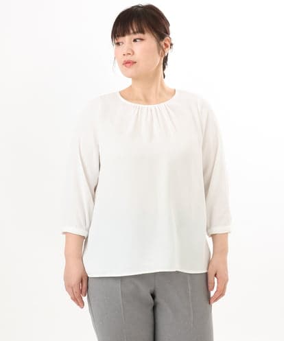 OLBED19089 eur3 【大きいサイズ/11号サイズあり】ギャザーブラウス
