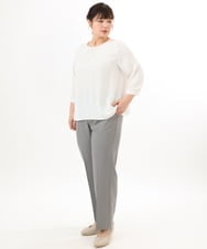 OLBED19089 eur3(エウルキューブ) 【大きいサイズ/11号サイズあり】ギャザーブラウス ホワイト