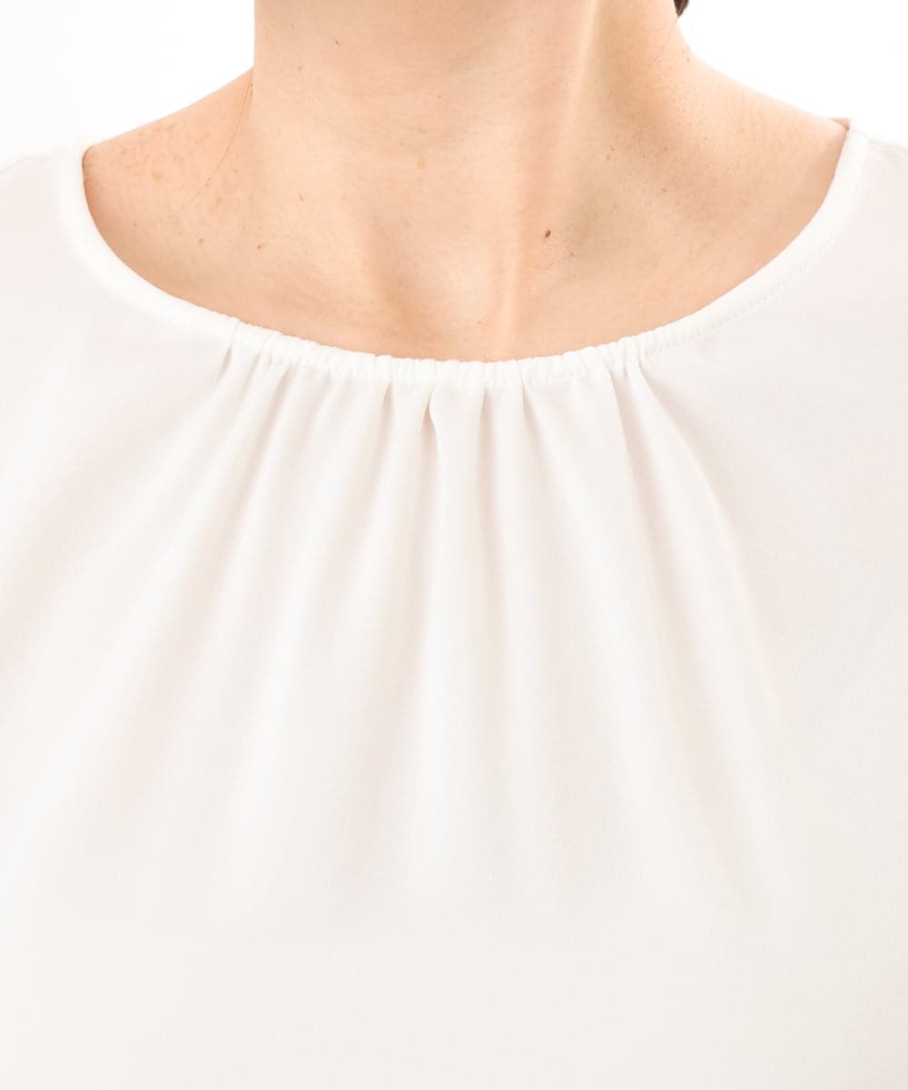 OLBED19089 eur3(エウルキューブ) 【大きいサイズ/11号サイズあり】ギャザーブラウス ホワイト