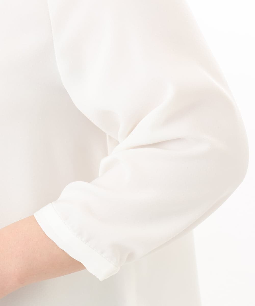 OLBED19089 eur3(エウルキューブ) 【大きいサイズ/11号サイズあり】ギャザーブラウス ホワイト