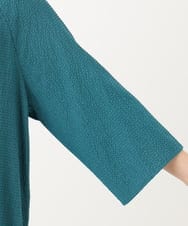 OLBED21099 eur3(エウルキューブ) 【WEB先行販売】【大きいサイズ】ギンガムシャーリングブラウス グリーン