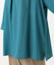 OLBED21099 eur3(エウルキューブ) 【WEB先行販売】【大きいサイズ】ギンガムシャーリングブラウス グリーン