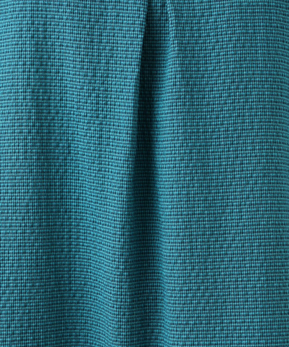 OLBED21099 eur3(エウルキューブ) 【WEB先行販売】【大きいサイズ】ギンガムシャーリングブラウス グリーン