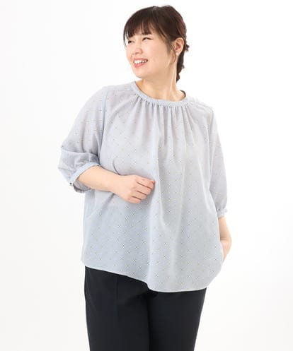 OLBED22089 eur3 【大きいサイズ】フラワープロバンスプリントブラウス