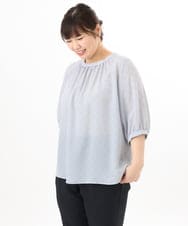 OLBED22089 eur3(エウルキューブ) 【大きいサイズ】フラワープロバンスプリントブラウス ライトブルー