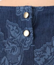 OLBED30079 eur3(エウルキューブ) 【大きいサイズ】ジャカードブラウス ブルー