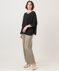 OLBED30079 eur3(エウルキューブ) 【大きいサイズ】ジャカードブラウス ブラック