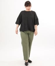 OLBED30079 eur3(エウルキューブ) 【大きいサイズ】ジャカードブラウス ブラック