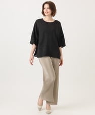 OLBED30079 eur3(エウルキューブ) 【大きいサイズ】ジャカードブラウス ブラック