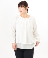 OLBED39089 eur3(エウルキューブ) 【WEB先行販売】【大きいサイズ/11号サイズあり】2wayブラウス ホワイト