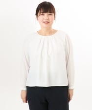 OLBED39089 eur3(エウルキューブ) 【WEB先行販売】【大きいサイズ/11号サイズあり】2wayブラウス ホワイト