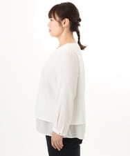 OLBED39089 eur3(エウルキューブ) 【WEB先行販売】【大きいサイズ/11号サイズあり】2wayブラウス ホワイト