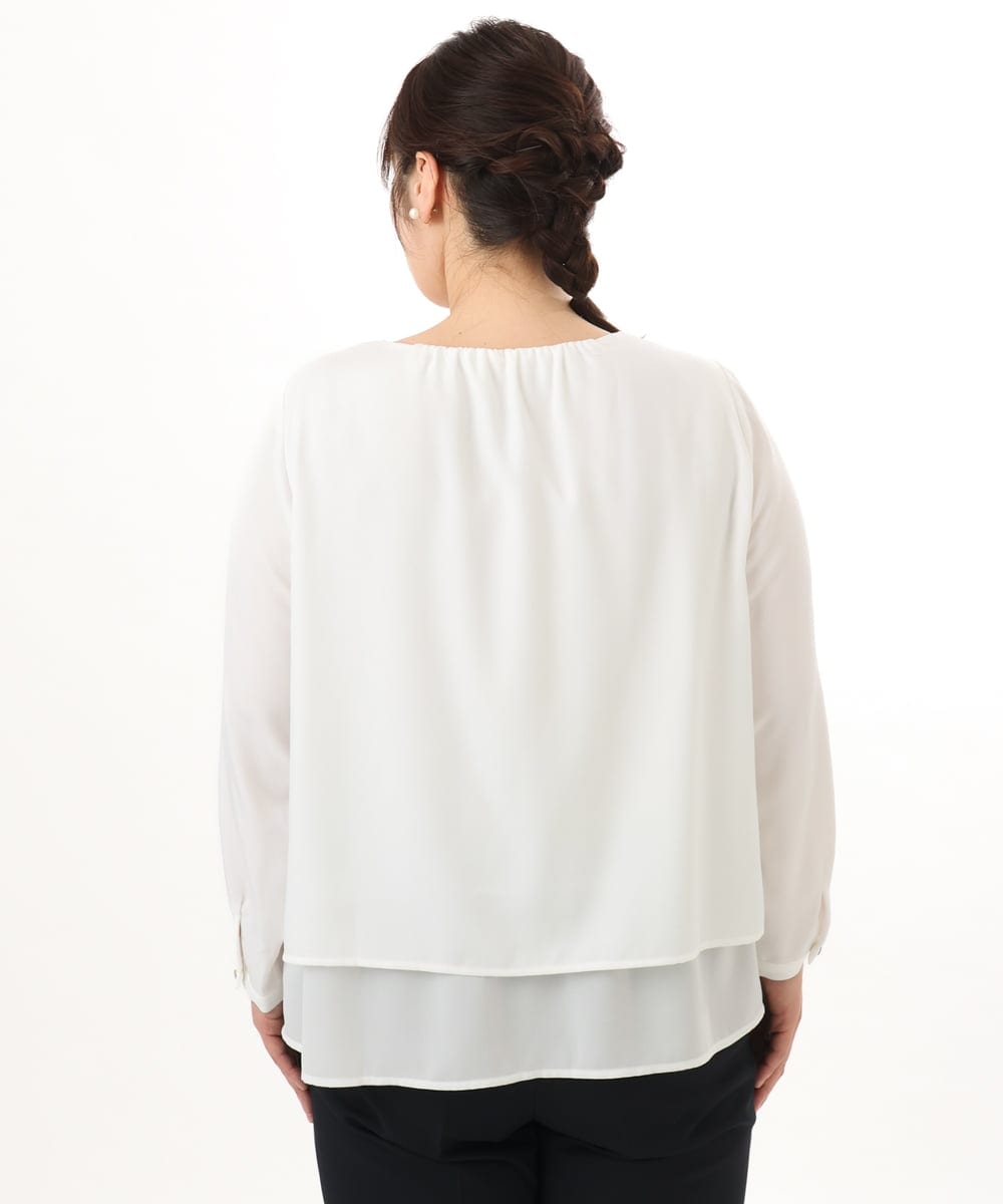 OLBED39089 eur3(エウルキューブ) 【WEB先行販売】【大きいサイズ/11号サイズあり】2wayブラウス ホワイト