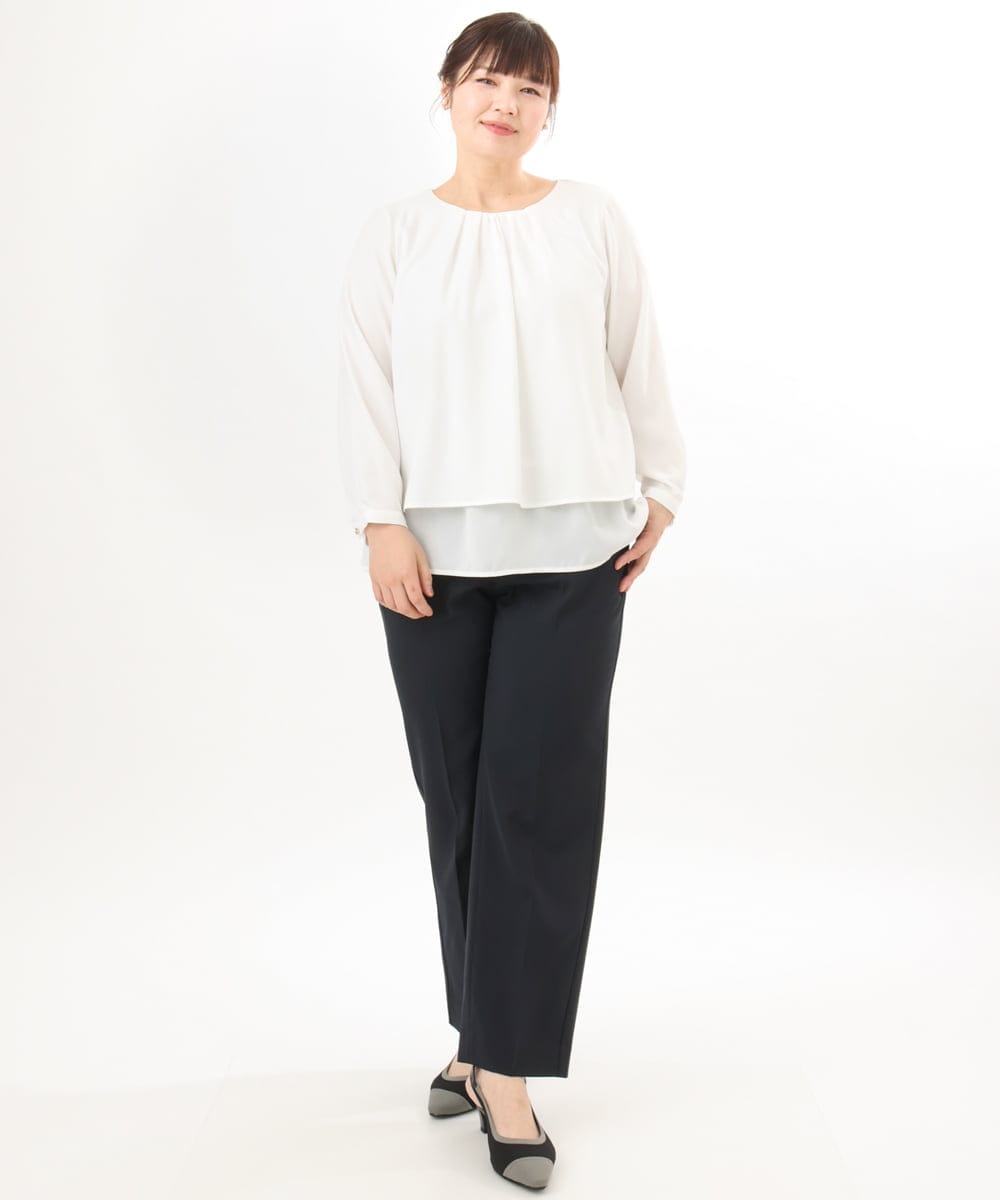 OLBED39089 eur3(エウルキューブ) 【WEB先行販売】【大きいサイズ/11号サイズあり】2wayブラウス ホワイト