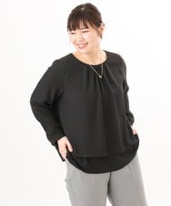 OLBED39089 eur3(エウルキューブ) 【WEB先行販売】【大きいサイズ/11号サイズあり】2wayブラウス ブラック
