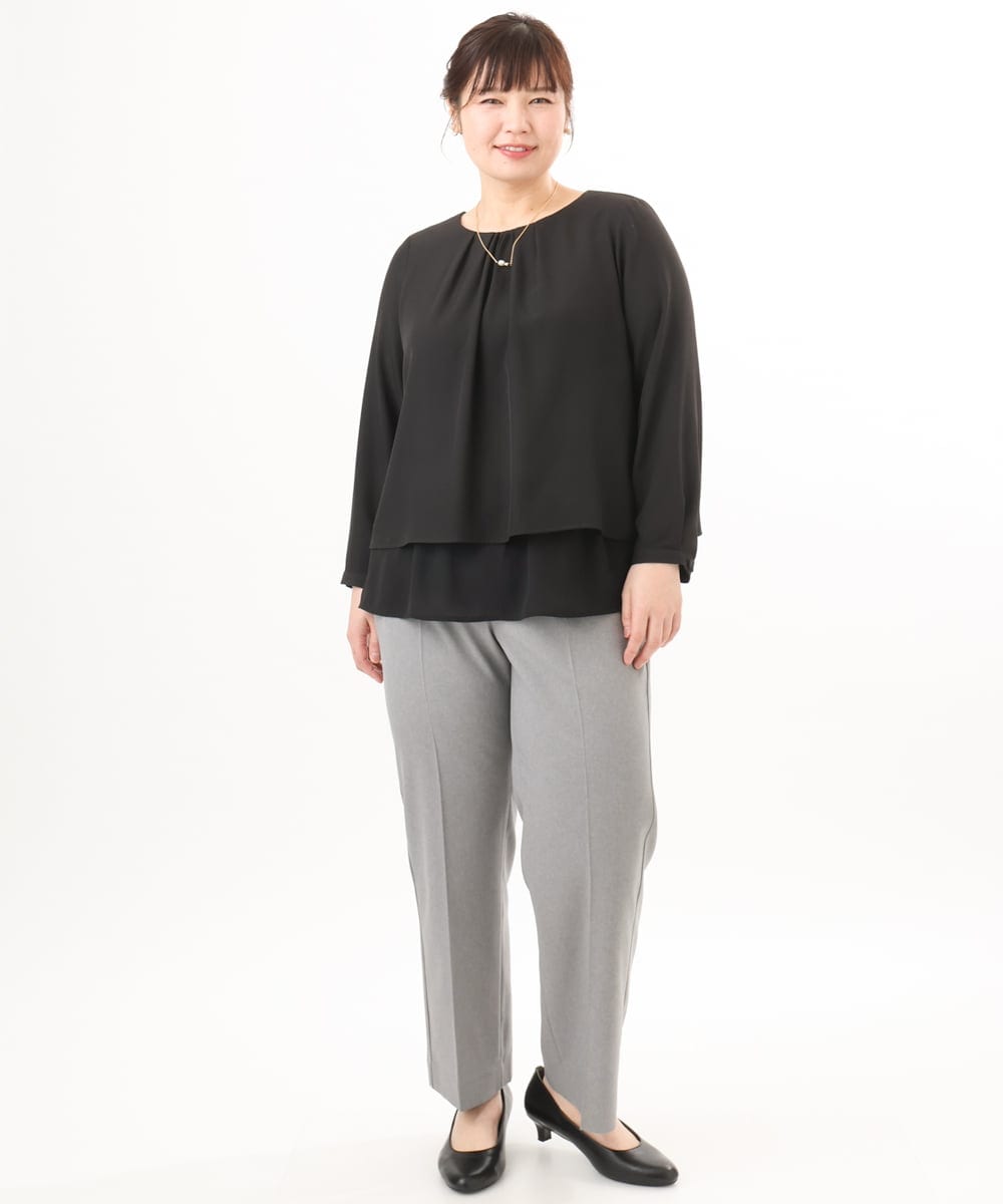 OLBED39089 eur3(エウルキューブ) 【WEB先行販売】【大きいサイズ/11号サイズあり】2wayブラウス ブラック