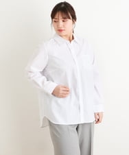 OLBES07090 eur3(エウルキューブ) 【大きいサイズ/11号サイズあり】ボタンの間が開きにくいベーシックシャツブラウス ホワイト(90)