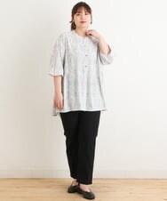 OLBES08090 eur3(エウルキューブ) 【大きいサイズ/11号サイズあり】バックギャザーチュニックブラウス アイボリー(80)