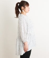 OLBES08090 eur3(エウルキューブ) 【大きいサイズ/11号サイズあり】バックギャザーチュニックブラウス アイボリー(80)