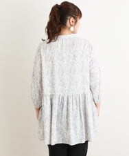 OLBES08090 eur3(エウルキューブ) 【大きいサイズ/11号サイズあり】バックギャザーチュニックブラウス アイボリー(80)
