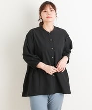 OLBES08090 eur3(エウルキューブ) 【大きいサイズ/11号サイズあり】バックギャザーチュニックブラウス ブラック(94)