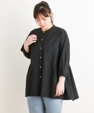 OLBES08090 eur3(エウルキューブ) 【大きいサイズ/11号サイズあり】バックギャザーチュニックブラウス ブラック(94)