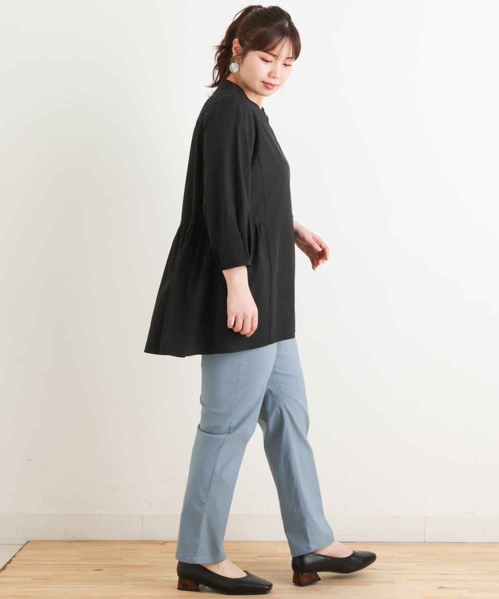 OLBES08090 eur3(エウルキューブ) 【大きいサイズ/11号サイズあり】バックギャザーチュニックブラウス ブラック(94)