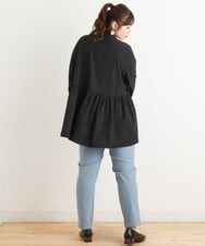 OLBES08090 eur3(エウルキューブ) 【大きいサイズ/11号サイズあり】バックギャザーチュニックブラウス ブラック(94)