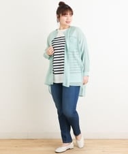 OLBES09080 eur3(エウルキューブ) 【大きいサイズ】バンドカラーシアーシャツ ライトグリーン(30)
