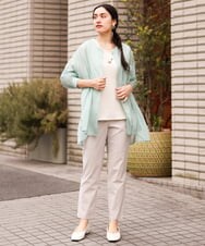 OLBES09080 eur3(エウルキューブ) 【大きいサイズ】バンドカラーシアーシャツ ライトグリーン(30)