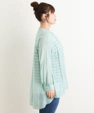 OLBES09080 eur3(エウルキューブ) 【大きいサイズ】バンドカラーシアーシャツ ライトグリーン(30)