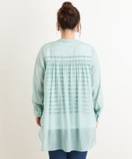 OLBES09080 eur3(エウルキューブ) 【大きいサイズ】バンドカラーシアーシャツ ライトグリーン(30)
