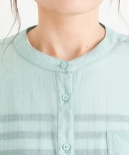 OLBES09080 eur3(エウルキューブ) 【大きいサイズ】バンドカラーシアーシャツ ライトグリーン(30)