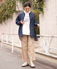 OLBES09080 eur3(エウルキューブ) 【大きいサイズ】バンドカラーシアーシャツ ネイビー(57)