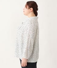 OLBEV06089 eur3(エウルキューブ) 【雑誌掲載】【大きいサイズ/11号サイズあり】ボウタイ風ブラウス アイボリー(80)