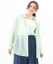 OLBEV11099 eur3(エウルキューブ) 【大きいサイズ】シアードビーブラウス ライトグリーン(30)