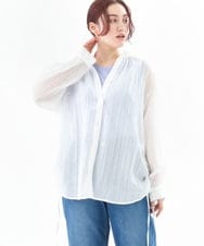 OLBEV11099 eur3(エウルキューブ) 【大きいサイズ】シアードビーブラウス ホワイト(90)
