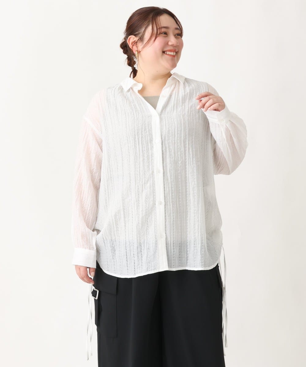 OLBEV11099 eur3(エウルキューブ) 【大きいサイズ】シアードビーブラウス ホワイト(90)