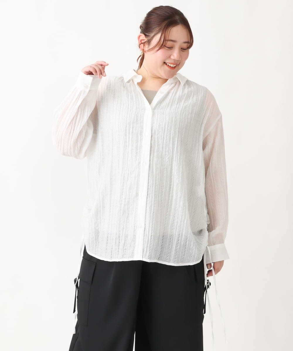 OLBEV11099 eur3(エウルキューブ) 【大きいサイズ】シアードビーブラウス ホワイト(90)
