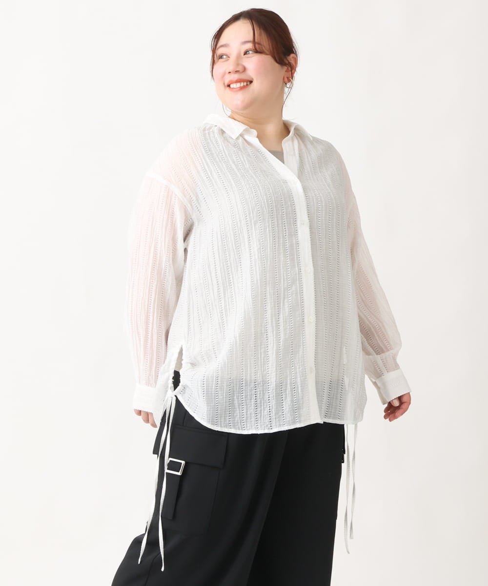 OLBEV11099 eur3(エウルキューブ) 【大きいサイズ】シアードビーブラウス ホワイト(90)