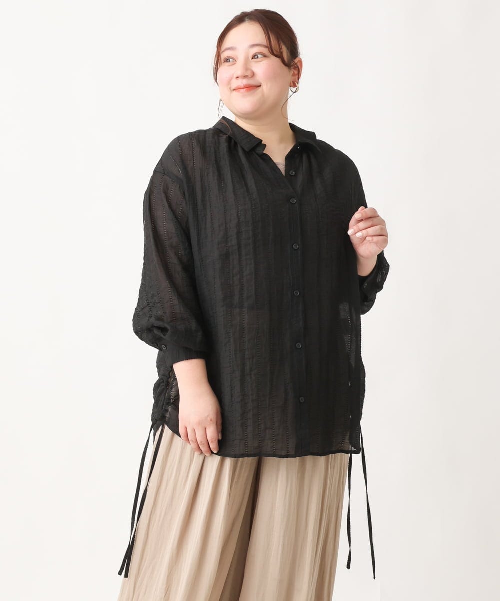 OLBEV11099 eur3(エウルキューブ) 【大きいサイズ】シアードビーブラウス ブラック(94)