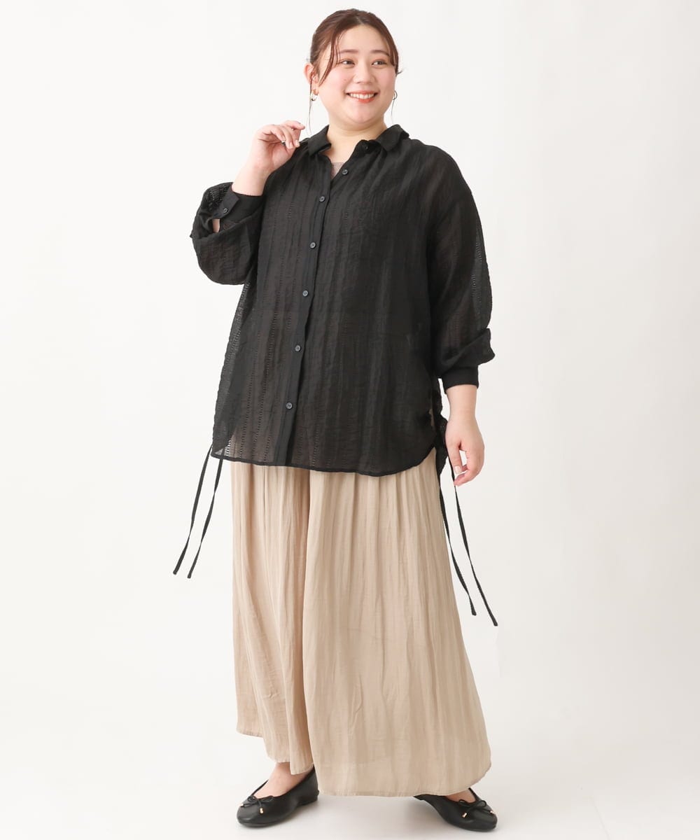 OLBEV11099 eur3(エウルキューブ) 【大きいサイズ】シアードビーブラウス ブラック(94)