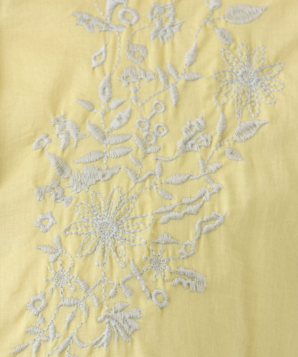 OLBFA06089 eur3(エウルキューブ) 【大きいサイズ】フラワー刺繍ブラウス イエロー(25)