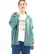 OLBFA13109 eur3(エウルキューブ) 【大きいサイズ】シアーフーディーブラウス グリーン(35)