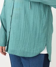 OLBFA13109 eur3(エウルキューブ) 【大きいサイズ】シアーフーディーブラウス グリーン(35)